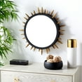thumbnail image 2 of SAFAVIEH Ceinth 20 in. Geometric Round Mirror, Black/Gold, 2 of 5