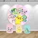 thumbnail image 2 of Telones de fondo de cumpleaños de Pokémon rosa, decoración de cubierta, fondo redondo para fiesta de niños, monstruo de bolsillo, Pikachu, cilindro elástico para baby shower, 2 of 4