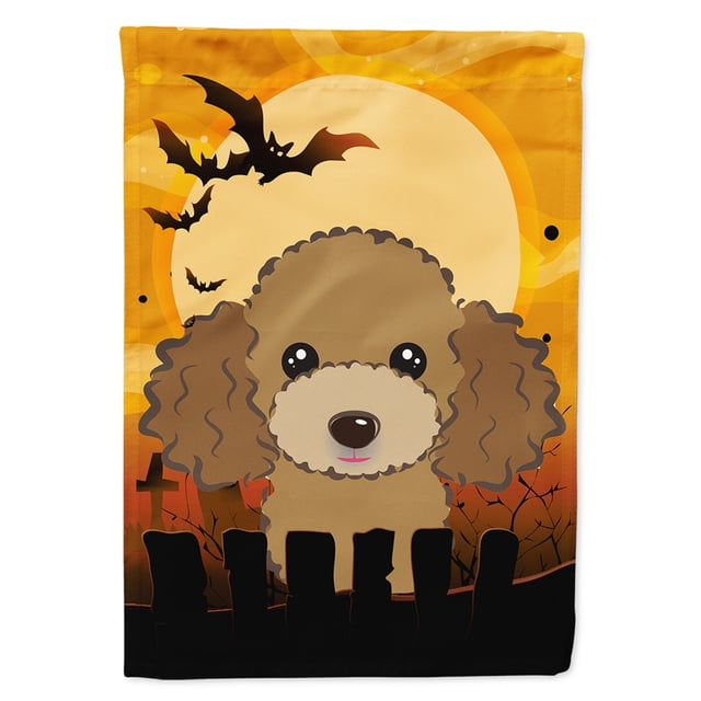 Bandera de casa de lona de caniche marrón de Halloween multicolor grande Caroline's Treasures BB1814CHF
