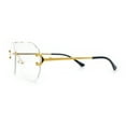 thumbnail image 6 of Oversize Luxury Hip Hop Gangster Swagger Rimless Racer Shield Eyeglasses [Yellow Gold Black], 6 of 7