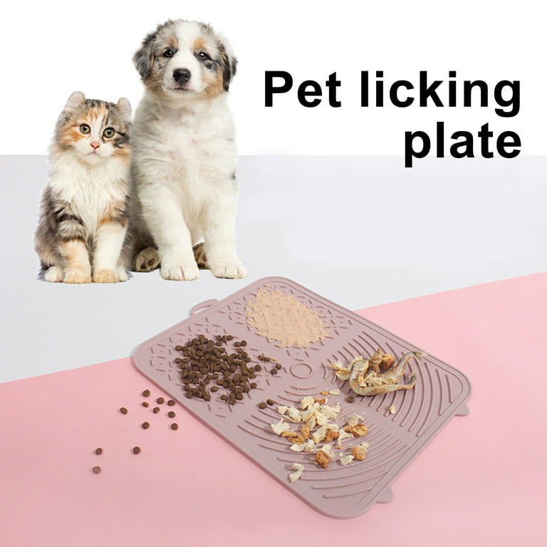 Shulemin Pet Lick Mat,Pet Lick Mat Slow Eating Column Grids Design Reusable  Dog Cat Calming Slow Feeder Licking Pad for Home Use 