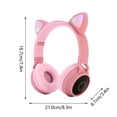 thumbnail image 3 of Cameland Foldable Wireless Bluetooth Led Cat Ear Headphones Built In Microphone Support Audio Cable and Tf Card, 3 of 7