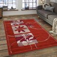 thumbnail image 1 of Allstar Orange Flowers Floral Design Modern Geometric Area Rug (3' 9" x 5' 1"), 1 of 7