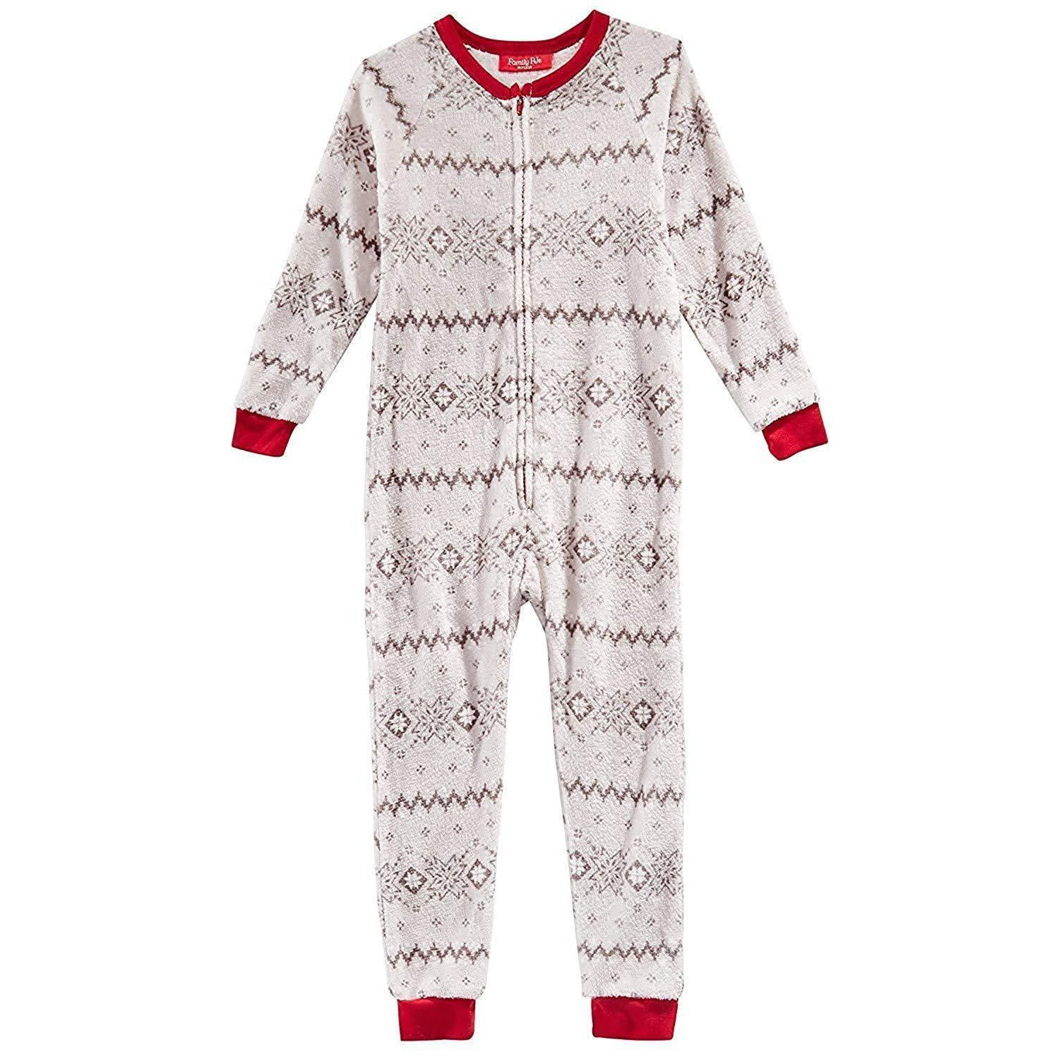 Photo 1 of SIZE 4 -5 Macy's Family Pajamas Matching Winter Fairisle One-Piece Gray 4-5