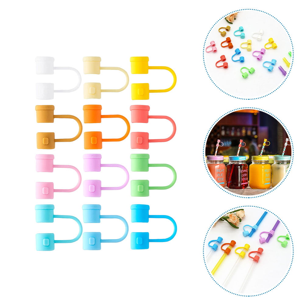 5pcs Straw Caps Covers Reusable Straws, Fruits Pattern Straw Protector Cover, Straw Tip Covers, Drinking Straw Cover, Silicone Straw Covers Cap