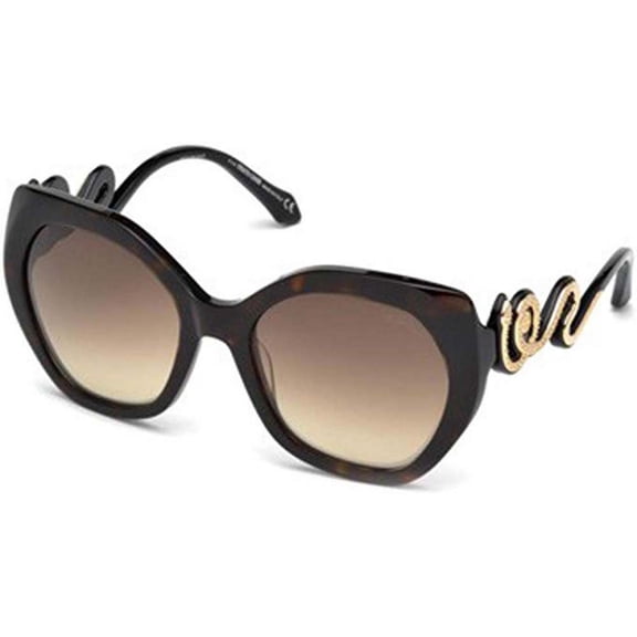 Roberto Cavalli Ladies Sunglasses Dark Havana Frames with Gradient Brown Lenses
