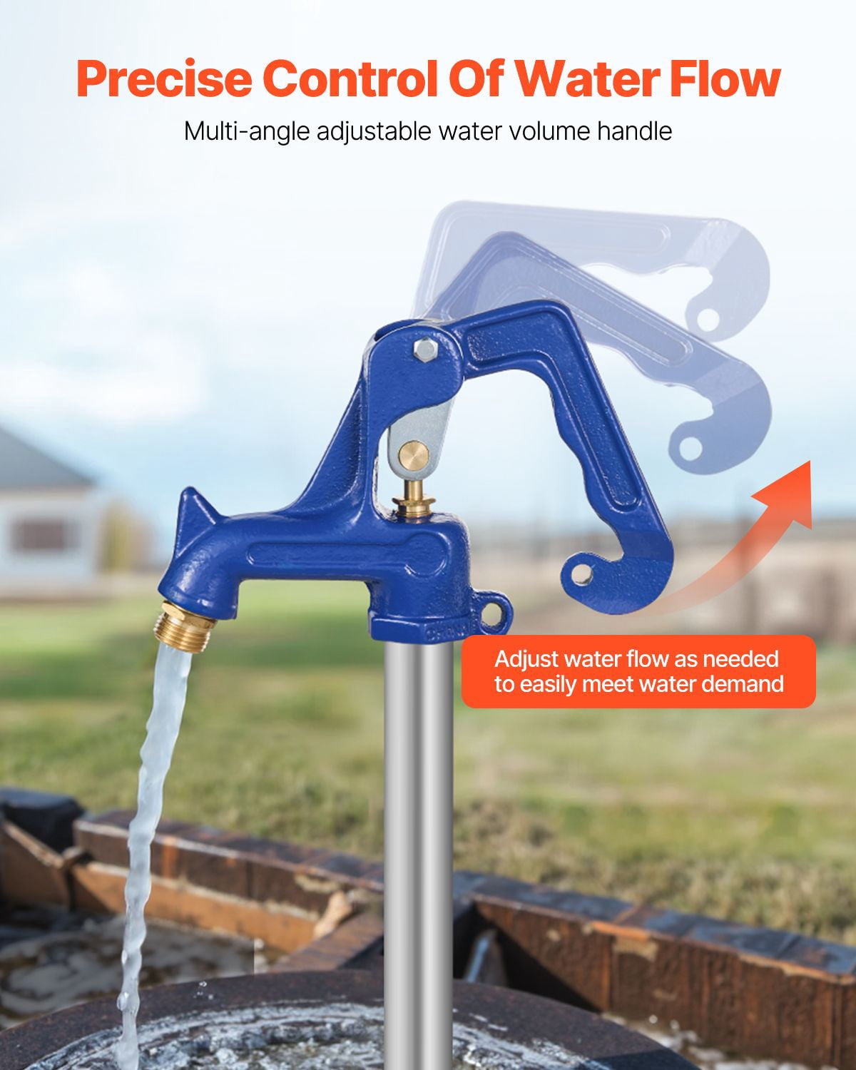Frost-Proof Yard Hydrant Head 3/4" Hose Coupling 1" NPT Cast Iron for Garden Car Wash Livestock