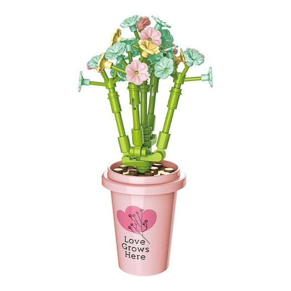 Lego building blocks flower Teacher‘s Day Valentine‘s Day gift puzzle assembled ‘s toy decoration flower face Tea language