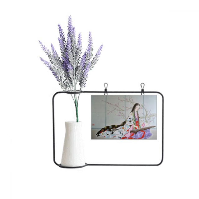 Belleza de flor de ciruelo pintura China Tarjeta de jarrón de lavanda artificial