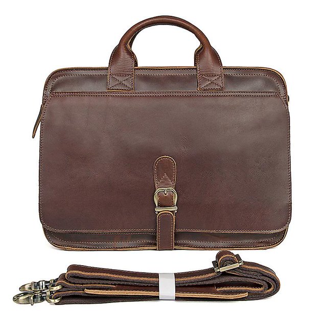 Genuine Leather Leisure Briefcase Large Laptop Business Handbag For Men