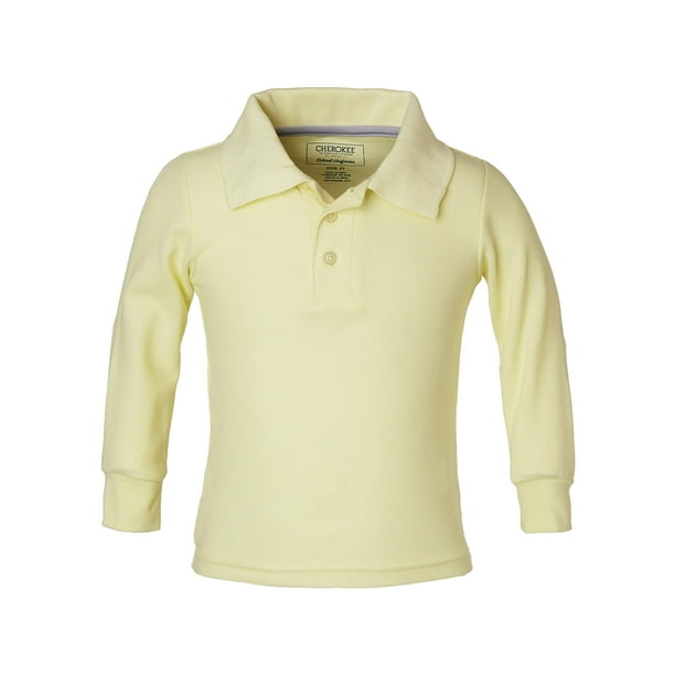Cherokee Cherokee Boys School Uniform Long Sleeve Pique Polo (Little