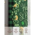 thumbnail image 6 of St Patricks Day Sheer Curtains 45 Inch Length 2 Panels Set Window Treatments, Spring Gold Coin Green Shamrock Plaid Rod Pocket Semi Curtains for Living Room/Bedroom/Kitchen Décor, 104"W x 45"L, 6 of 7