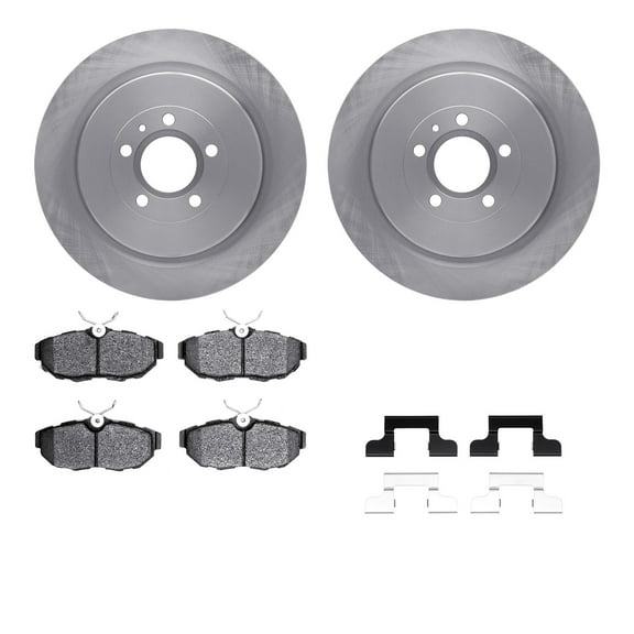 Dynamic Friction Company Rear Brake Rotors with 5000 Advanced Brake Pads includes Hardware 6512-99777