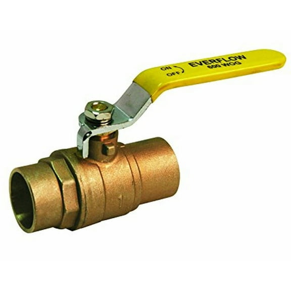 Midline Valve 600C112-NL Lead Free Full Port Forged Brass Ball Valve with Solder Cups, 1-1/2"