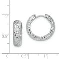 thumbnail image 2 of Primal Silver Sterling Silver Rhodium Diamond-cut Hoop Earrings, 2 of 2