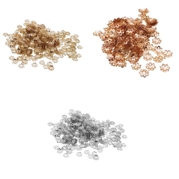 900pcs Hierro Flor Granos Casquillos Granos Espaciador Para La Fabricación De Joyas 8mm