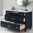 thumbnail image 2 of ARIEL Monroe 48 Inch Single Rectangle Sink Bathroom Vanity With Carrara White Quartz Countertop 1.5 Inch Edge In Midnight Blue, 2 of 8