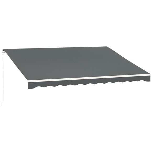 Outsunny Auvent Rétractable Électrique 13 Pieds x 10 Pieds avec Télécommande, Gris