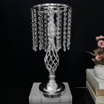 thumbnail image 4 of Portavelas de cristal Candelabros Soporte de florero para eventos de bodas Plata 7.87x17.72in Zulema Portavelas de pilar, 4 of 8