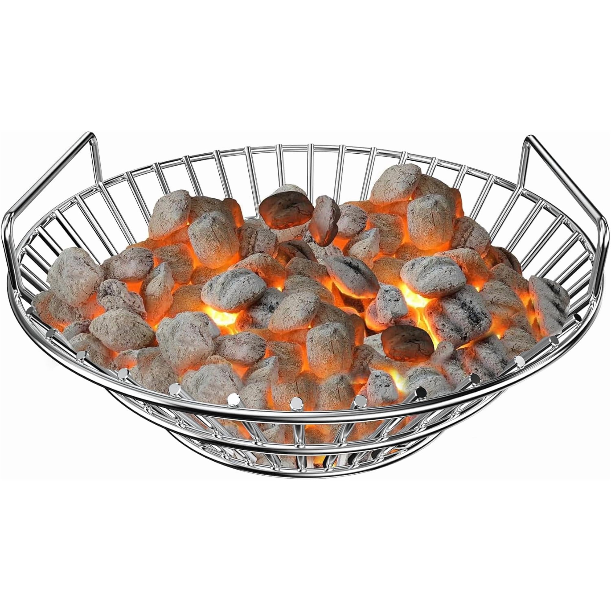Upgraded Heavy-Duty Stainless Steel Charcoal Ash Basket | Fits Large BGE, Kamado Joe Classic, Vision Classic B, Vision Pro S-Series & Similar Kamado Grills