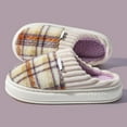 thumbnail image 2 of Womens Slippers Classic Plaid Winter Warm with Memory Foam Checkered Fuzzy House Shoes Platform Indoor Bedroom, 2 of 5