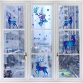 thumbnail image 3 of Adorno navideño de copo de nieve para decoración de ventanas, pegatina de pared de alce y copo de nieve azul, 1/3/5 piezas, 2023, 3 of 4