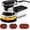 Gray, variant on DEKOPRO Palm Orbital Handheld Round Sander, Electric Tool with 16 Sandpapers, 14000RPM, 5-Inch, Dust Box for Woodworking