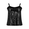 thumbnail image 5 of Njoeus Women Sexy Sparkly Sequin Camis Tank Tops Summer Spaghetti Strap Sleeveless Flowy Tunic Shirts S-XXL, 5 of 7