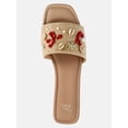 thumbnail image 4 of Time and Tru Women's Raffia Shell Slide Sandals, 4 of 6