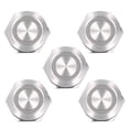 thumbnail image 4 of 5Pcs Momentary Push Button Switch Metal Auto Reset Ultra Thin Waterproof with LED 19mmDC12~24V Yellow, 4 of 5