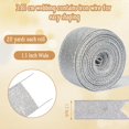 thumbnail image 6 of 1 Roll Glitter Ribbon Glitter Wired Edge Ribbon 1.57in X 20 Yard Waterproof Sparkly Ribbon Garland for Gifts Wrapping Cards Crafts Wreaths Holiday Party Home Christmas Decoration(Silver), 6 of 7