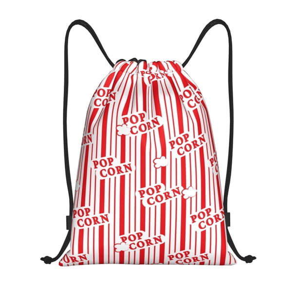 Fotbe Popcorn 1 Bolsa Mochila con Cordón Estampada, Bolsa de Gimnasio Deportiva, Bolsa Cinch, Bolsa con Cordón para Hombres y Mujeres-Small