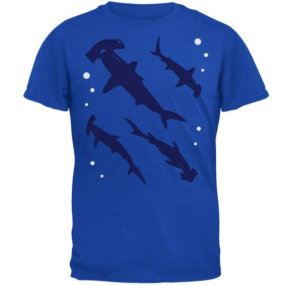 Hammerhead Shark Sharks School Mens T Shirt Royal MD