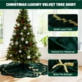 thumbnail image 5 of Inadays Christmas Tree Skirt Luxury Velvet Plush Rustic Xmas Indoor Holiday Decorations Home Fur Scallop Tree Skirt Sparking Gold Lace Trim 30'' Green, 5 of 8