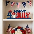 thumbnail image 2 of Sruoe Happy 4th Of July Wooden Table Sign Patriotic Independence Day Tabletop Decor For Memorial Day Veterans Day Home Party Decor, 2 of 9