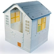 Dolu: Playhouse - White, Green, Yellow - Indoor & Outdoor Toy, Pretend Play, Sliding Shutters, Pet Gate, Waterproof Plastic, Toddler & Kids Ages 2+