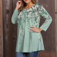 thumbnail image 5 of Dweltoz Women's Plus Size Shirts L-4XL 2025 Summer Crew Neck Tops 3/4 Sleeve T-Shirts Casual Floral Print Tees Blouses,Light Blue 2XL, 5 of 5