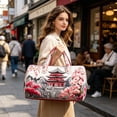 thumbnail image 4 of Quilted Duffel Bags for Traveling, Weekend Travel Tote Floral Embroidered Overnight Bag Weekender Carry On Barrel Bag for Women Girls, 16 Inch (C), 4 of 8