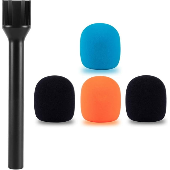 wqlpp-Interview Microphone Handheld Adapter for RODE Wireless GO II, DJI Mic Lark Max and Other Wireless Microphones - With Color Foams, Built-in 1/4" Threads and Cold Shoe StarRig-C