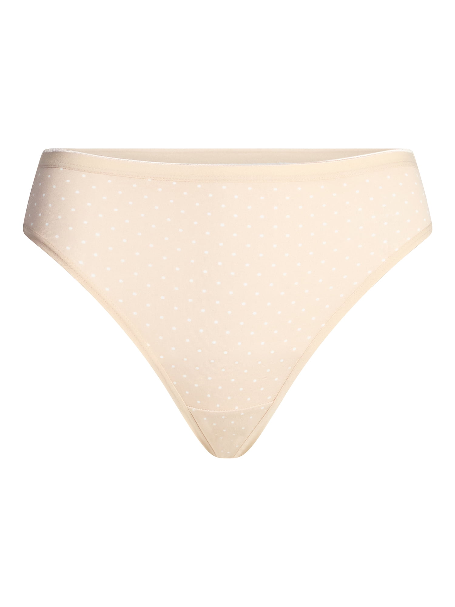 Joyspun Women's Cotton-Blend Hi-Cut Bikini Panties, 6-Pack, Sizes S-XXXL