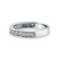 thumbnail image 3 of BERRICLE Sterling Silver Wedding Rings Pave Set Round Cut Cubic Zirconia CZ Anniversary Half Eternity Ring for Women, Rhodium Plated Size 6.5, 3 of 6
