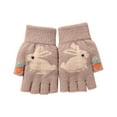 thumbnail image 2 of Dyfzdhu Half Finger Gloves Ladys Fall Winter Thickened Warm Cold Proof Knitted Fingerless Gloves, 2 of 3