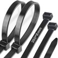thumbnail image 1 of 100 Pack Long Cable Ties - 350mm X 8mm - Uv Resistant - 50kg Tensile Strength - Black, 1 of 5