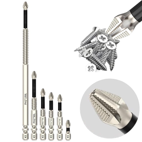 High Magnetic Screwdriver Drill Bit Set, 2026 Upgraded Anti Slip Magnetic Electric Screwdriver Set, S2 Alloy Steel Non Slip Strong Magnetic Screwdriver Bits for Impact Driver and Hand Drill