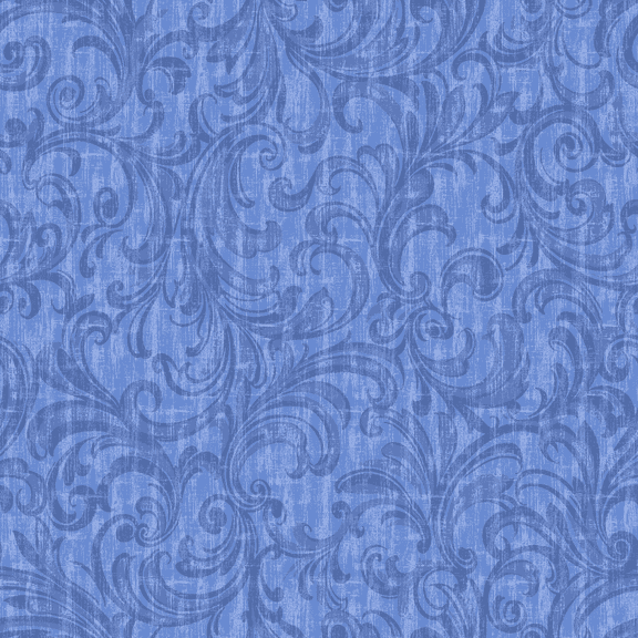 Waverly Inspirations 1 Yard Cut 100% Cotton Prints Fabric Dancing Scrolls Provence Blue 44" Wide for Quilting & Sewing