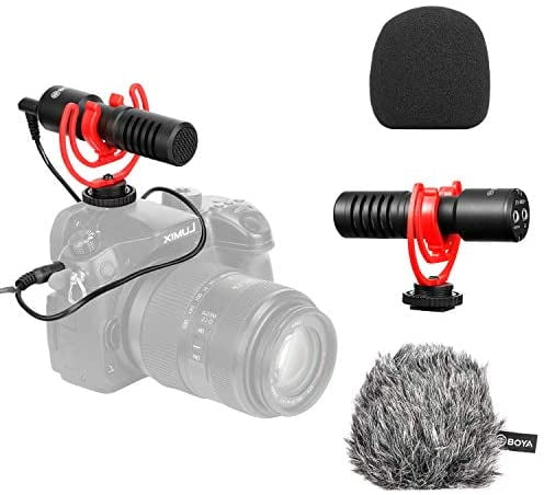 Compatible with Camera Camcorder Android iOS Smartphone Upgraded BOYA Camera Super-Cardioid Video Shotgun Condenser Microphone by-MM1 with Headphone Monitoring 