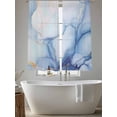 thumbnail image 5 of Blue Gradient Marble Sheer Curtains 2 Panels Set Modern Abstract Sheer Window Curtains Light Filtering Rod Pocket Voile Drapes for Bedroom Living Room 52"X72", 5 of 8