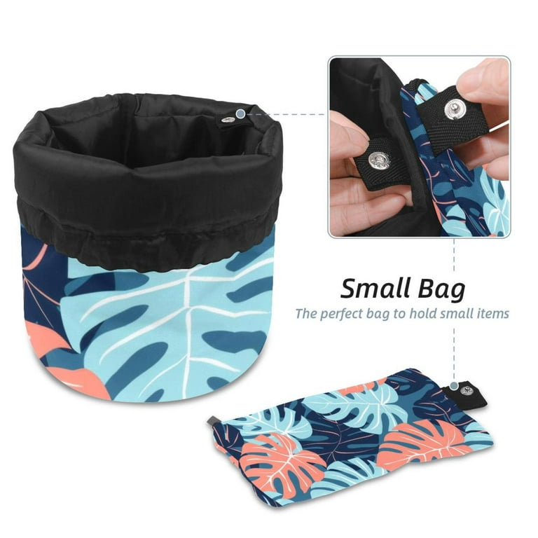 PhooArto Large Barrel Drawstring Makeup Bag, Tropical Pattern with