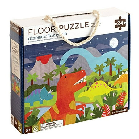 Petit Collage Floor Puzzle, Dinosaur Kingdom, 24 Pieces