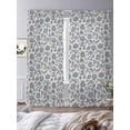 thumbnail image 4 of Light Blue Floral Semi Sheer Curtains 96 Inch Length 2 Panels Set, Rustic Vintage Flowers Botanical Spring Sheer Kitchen Curtain Privacy Voile Window Curtain for Living Room Bedroom Rod Pocket Drapes, 4 of 7